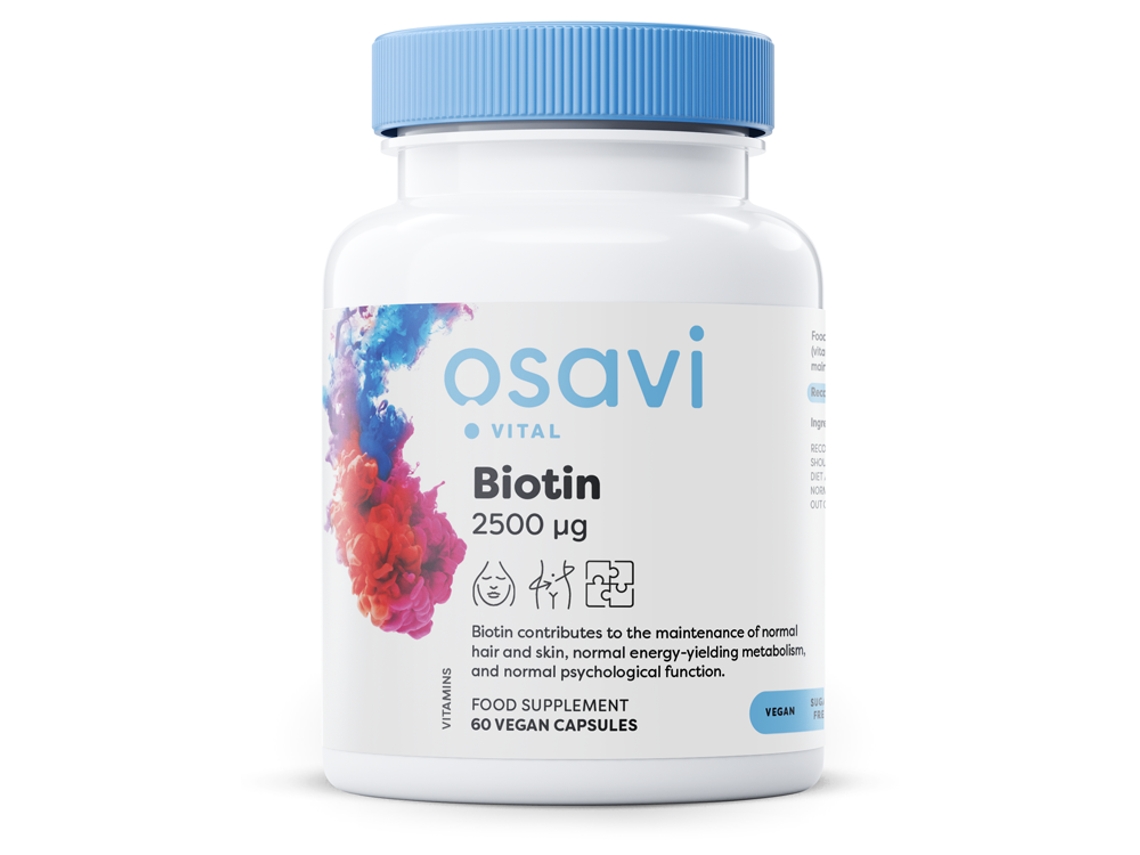 Biotina 2500mcg 60 Cápsulas Vegan Osavi