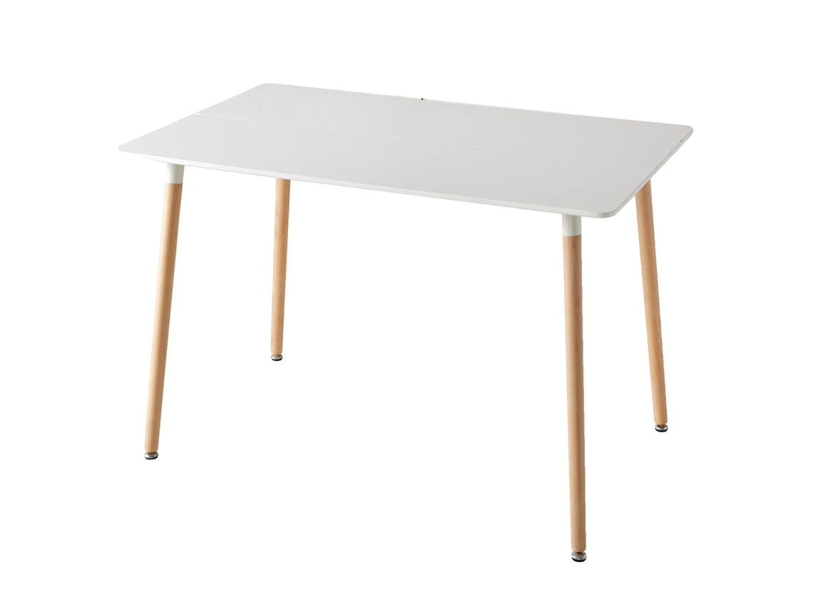 Mesa De Jantar, Design Moderno Minimalista, Para Até 6 Pessoas, Branco