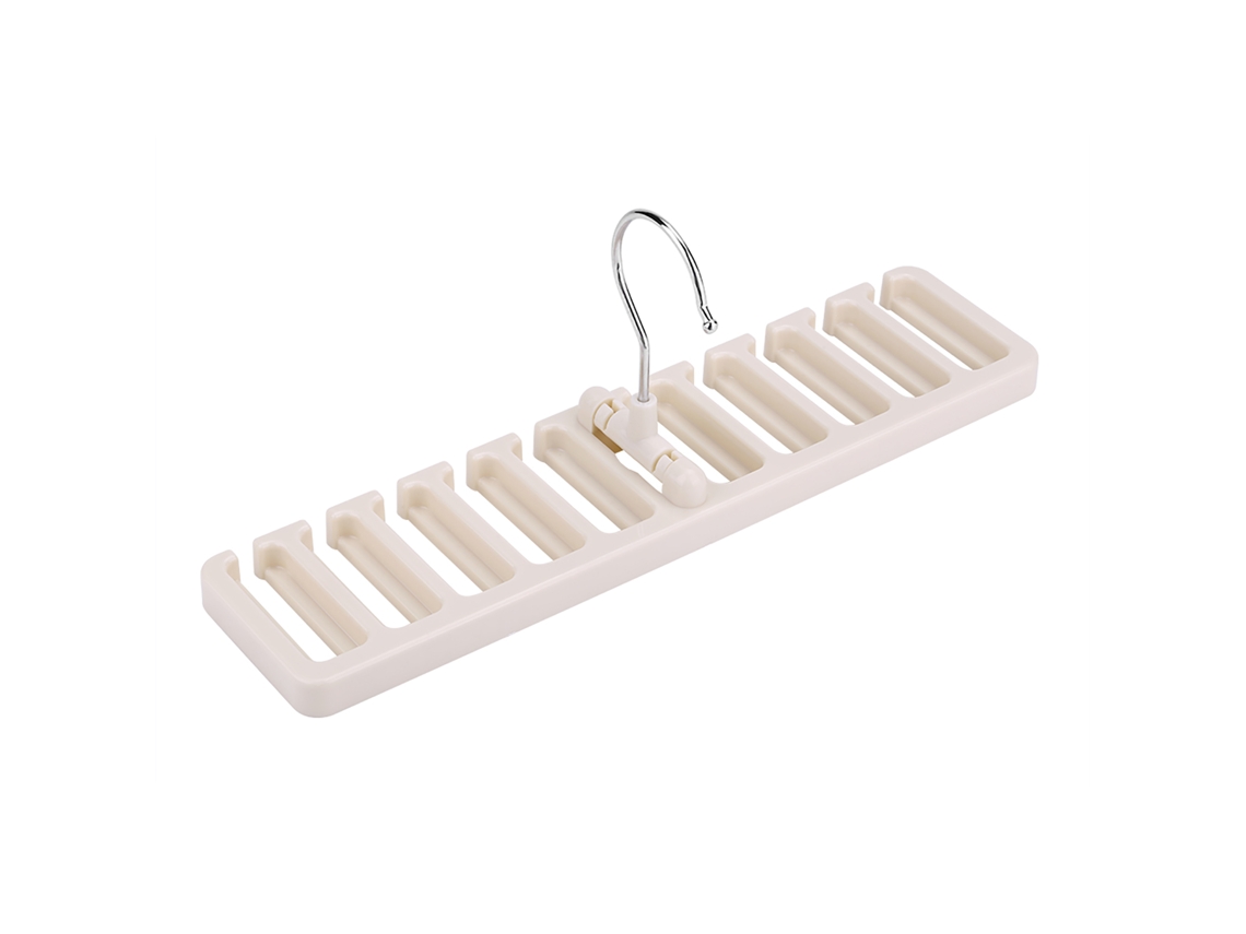 Organizador de gravatas, cintos, lenços com 10 slots, plástico resistente bege, economiza espaço no armário S/MARCA