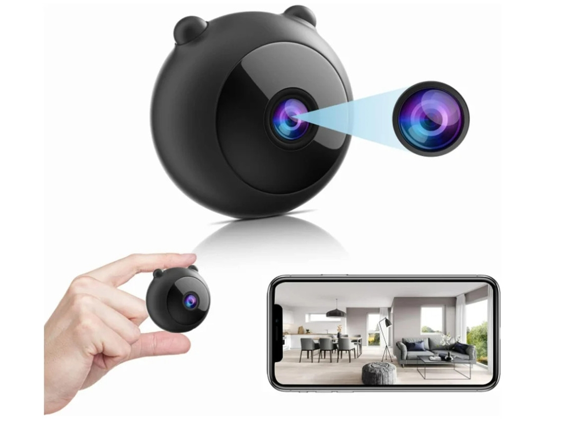 Minicâmera espiã 1080p, pequena, portátil, oculta, WiFi, HD, com visão noturna e detecção de movimento, acesso remoto. Bestvite