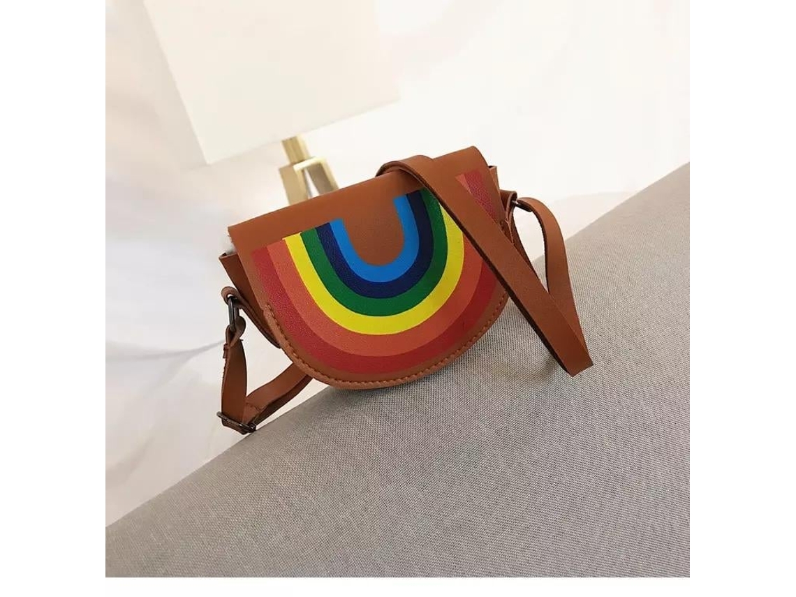 Bolsa Infantil Fofa com Alça de Ombro nas Cores do Arco, Íris, Marrom e Multicolorida BRILVIBERA