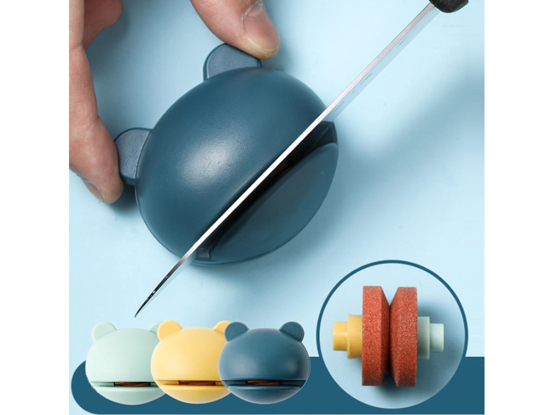 Mini Afiador De Facas Multifuncional Com Pedra Amolar Para Cozinha Aquaforge (3 Peças)