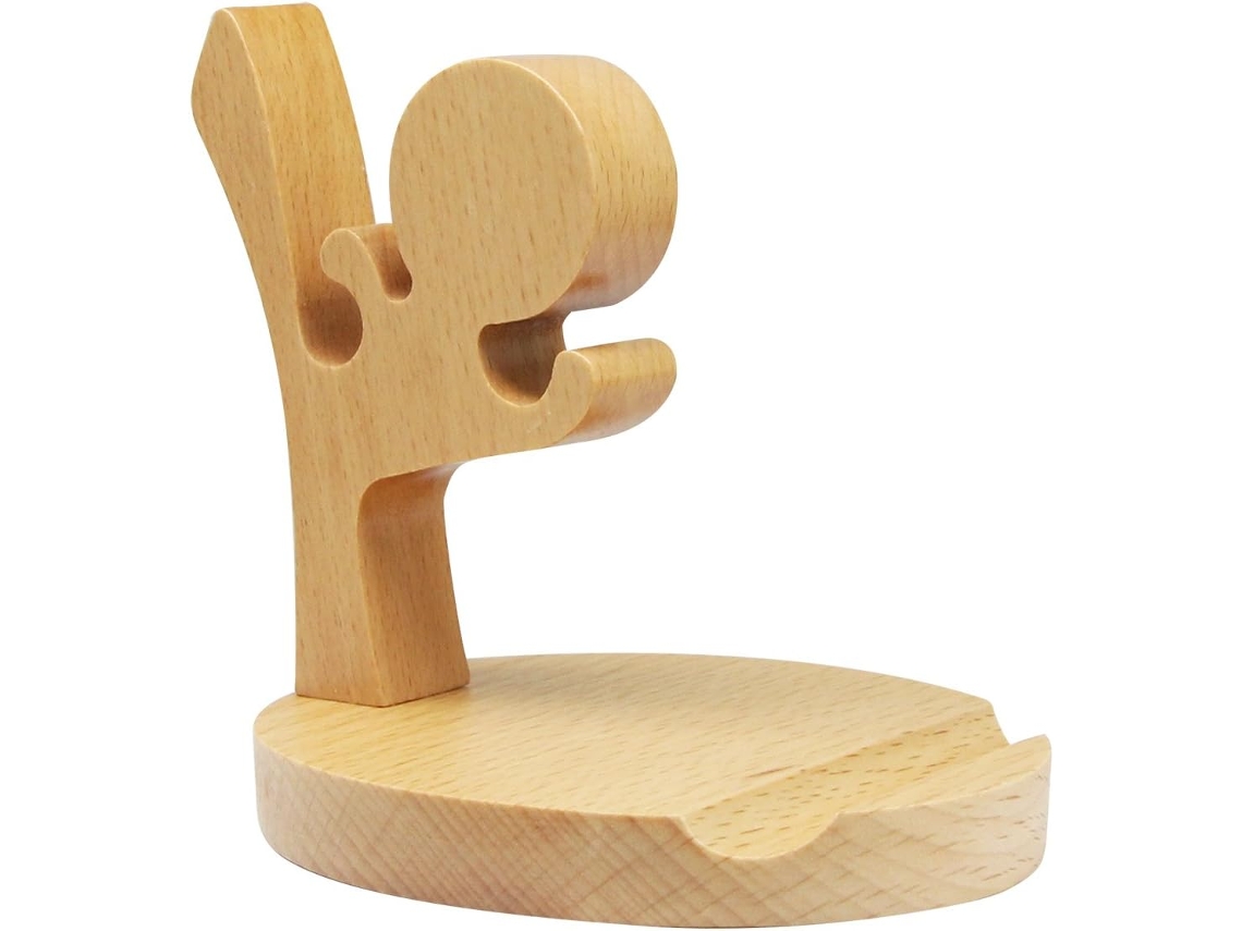 Suporte De Madeira Para Smartphone, Suporte Para Celular, Suporte Criativo Para Tablet E Smartphone Com Tema Kung Fu Kid.