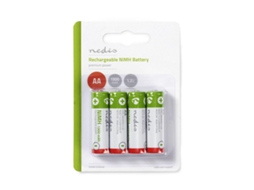 Conjunto De 4 Pilhas Nimh Aa 1.2v Dc 1300mah Pré-carregadas