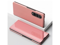 Capa Para Samsung Galaxy Z Fold4 5g Com Revestimento Eletroplástico, Flip Espelhada E Resistente A Impactos.