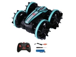 Mali carro de Stunt Rc Dobro Lado Rotativo 2.4ghz À Prova D'água Recarregável Usb Anfíbio Infantil 3.7v Azul