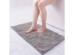 2026-tapete De Banho Antiderrapante Absorvente Linjou 80x50cm Microfibra Chenille Para Banho, Cinza