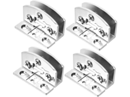 Conjunto De 4 Dobradiças Aço Inoxidável Para Portas Vidro, Com