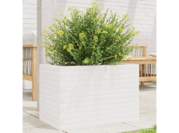 Vidaxl Vaso/floreira De Jardim 70x40x45,5 Cm Pinho Maciço Branco