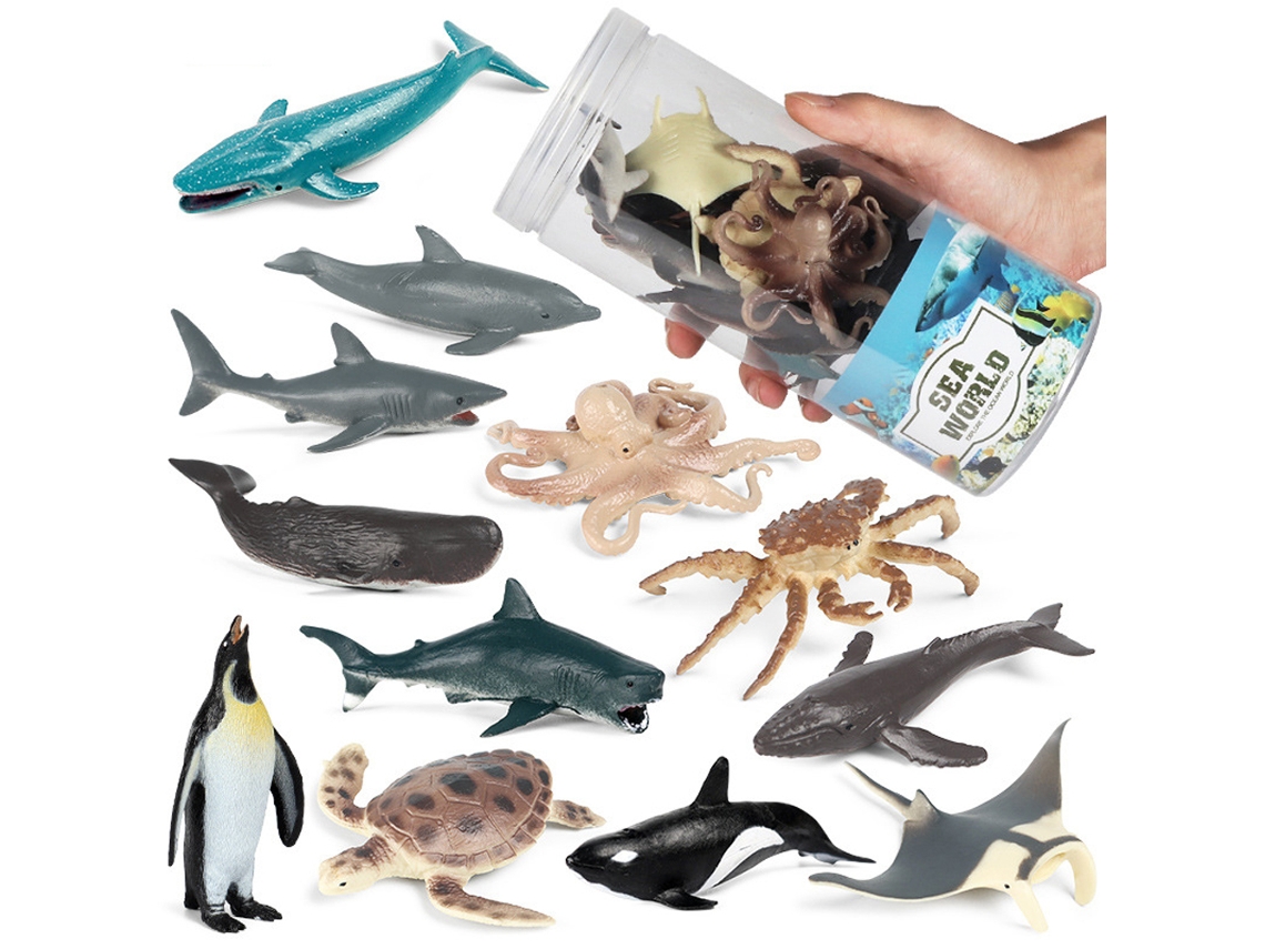 Primerox 12 Peças Brinquedos Animais Marinhos Realistas Pvc Figurinas Oceânicas para Crianças