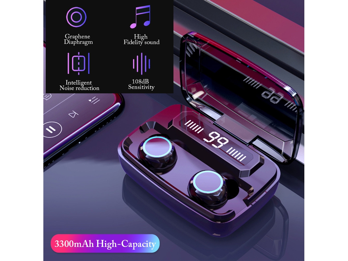 Fones Tws Bluetooth LAXISCREED Display Led Som Hifi