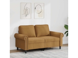 Vidaxl Sofá De 2 Lugares Veludo 120 Cm Castanho