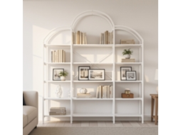 Estante 170x26x190 Cm 5 Níveis, Design em Forma de Nuvem, Aço e Mdf, Fácil Montagem Branco NOVELA