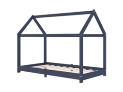 Estrutura de Cama para Crianças 80x160cm Pinho Maciço Cinza MAISON EXCLUSIVE