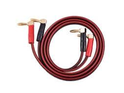 Cable de altavoz de cobre puro con conectores banana en ángulo, rojo y negro, 1 m | S/MARCA