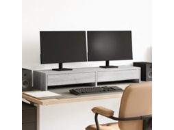 Vidaxl Suporte P/ Monitor C/ Gavetas Derivados Madeira Cinzento Sonoma