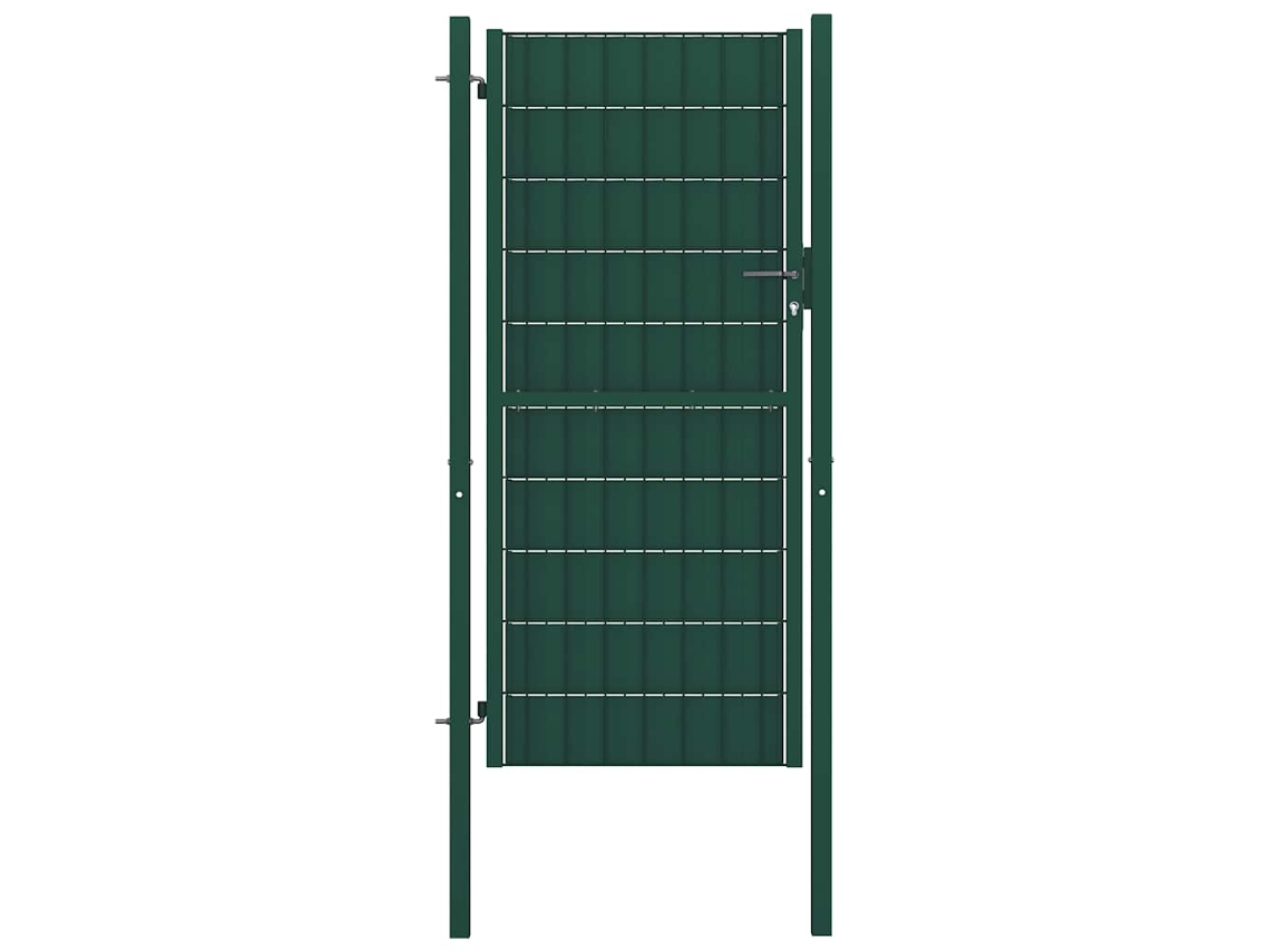 Vidaxl Portão De Cerca Em Pvc E Aço 100x164 Cm Verde
