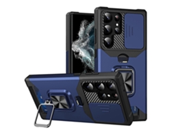 Capa Deslizante Camshield Para Samsung Galaxy S23 Ultra 5g Com Suporte De Anel E Compartimento Para Cartão