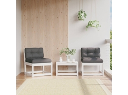 Vidaxl Sofás De Jardim C/ Almofadões 2 Pcs Pinho Maciço Branco