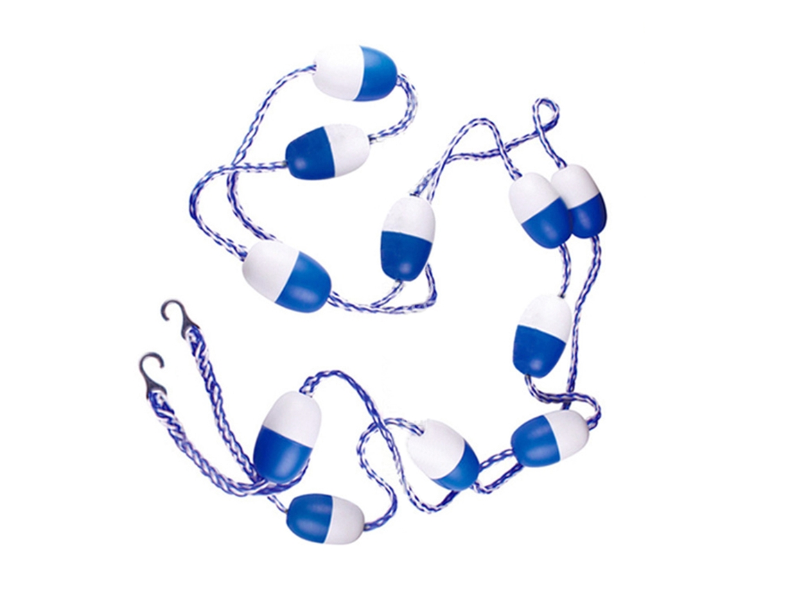 Mali linha Flutuante de Segurança para Piscina 5m com 11 Bolas Azul e Branco Divisor de Pista Nylon Pvc