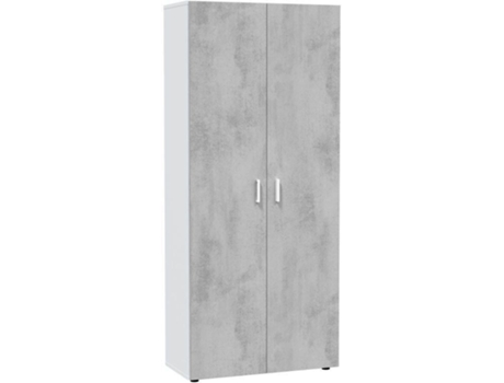 Armário HABITDESIGN Multiusos (Branco e Cinzento - Melamina - 80x182x37 cm)