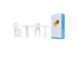 Ats refrigerador Miniatura para Casa de Boneca Mesa Cadeira Brinquedo de Cozinha Decoração Jogo de Simulação Menina