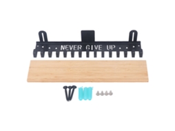 Estante De Troféu De Metal Com Prateleira De Bambu Wall Mount Laxiscreed
