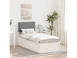 Vidaxl Estrutura De Cama Com Cabeceira Estofada Cinzento-claro