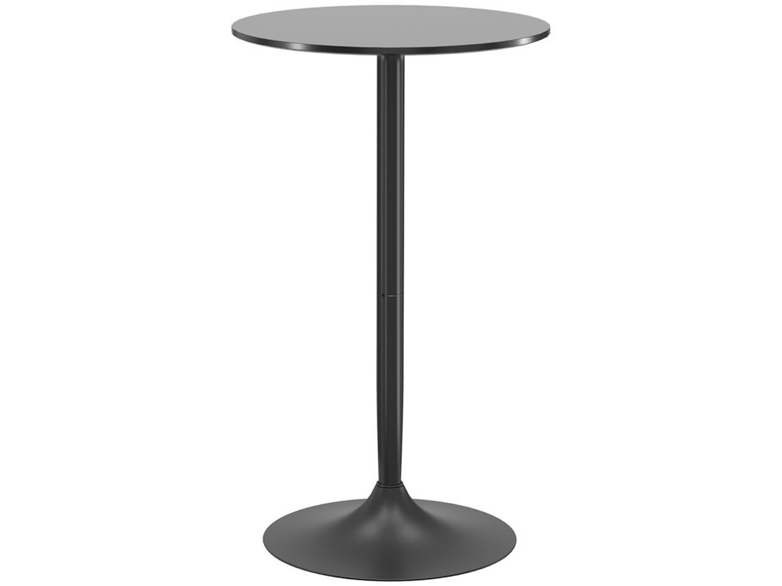 Mesa de Bar Redonda Mdf e Aço Cor Preto Ø60x102 cm Homcom