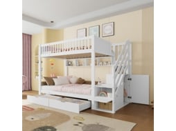 Beliche , Cama De Criança, Com Gaveta, Com Prateleira, Com Roupeiro, Com Compartimento De Arrumação, 90x200cm, Branco Liptaptyn (sem Colchão)