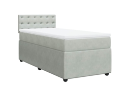 Cama com Molas/colchão 90x200 Cm Veludo Cinza claro MAISON EXCLUSIVE