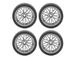 Conjunto de 4 pneus de borracha de reposição para carro de drift RC, modelo AE86.