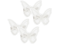 9 Pares De Presilhas De Cabelo Decorativas E Resistentes Em Renda Bordada Branca.