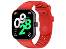 Bracelete para Xiaomi Band 9 Pro / Redmi Watch 6 / 5 Silicone Respirável com Orifícios Vermelha XIAOMOYU