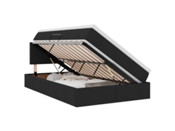 Cama com Arrumação e Led com Colchão Preto 120x200 cm MAISON EXCLUSIVE