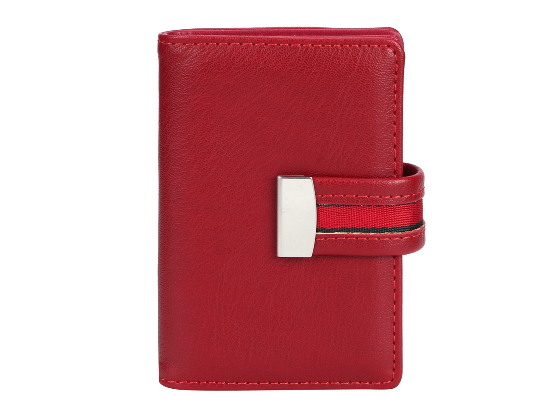 Porta cartões RFID de Couro PU Vermelho S/MARCA