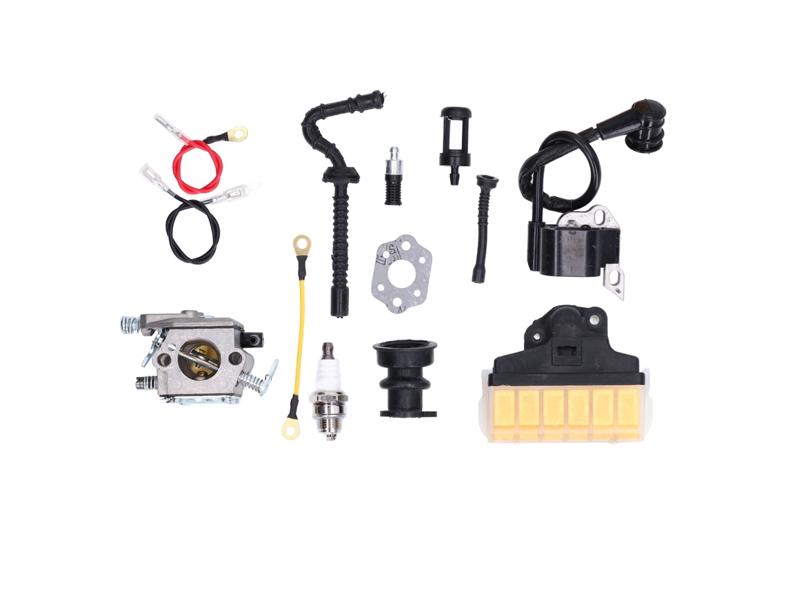 Kit De Ignição, Bobina E Carburador Laxiscreed Compatível Com Walbro Wt286 Com Filtro Integrado