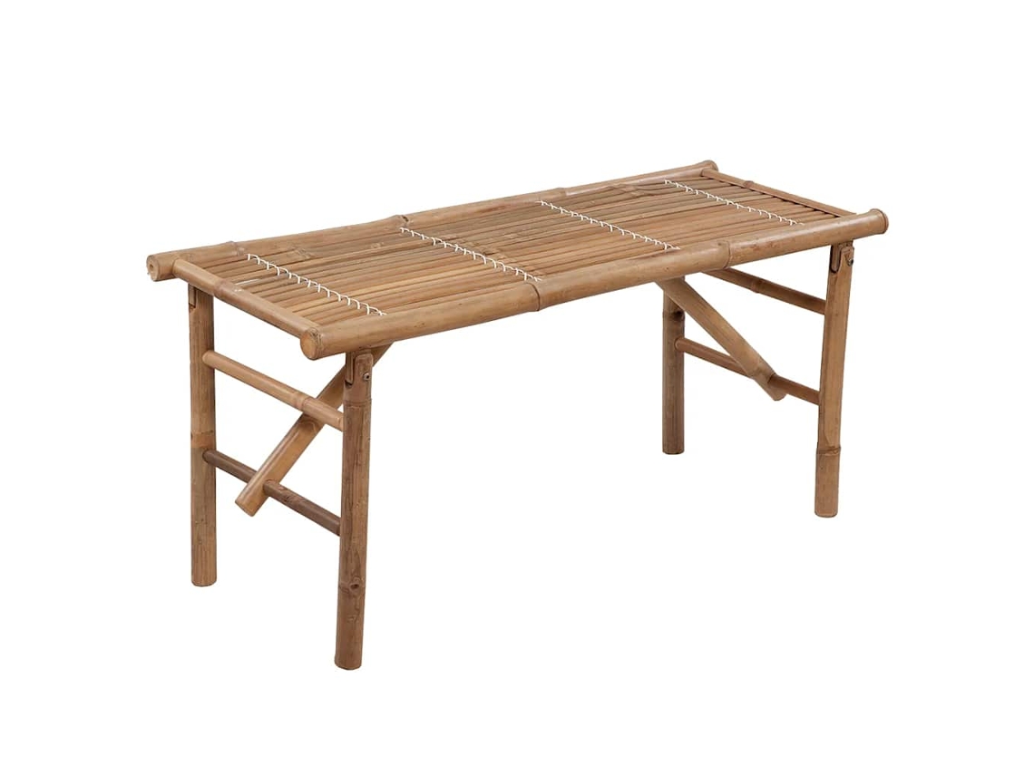 Maison Exclusive - Banco De Jardim Dobrável Com Almofadão 118 Cm Bambu