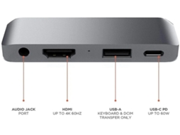 Adaptador Mobile Type C Pro Hub Com Usb C Pd Charging 4k Hdmi Usb 3.0 E 3.5mm Headphone Jack Compatível Com 2020 Ipad Pro Microsoft Surface
