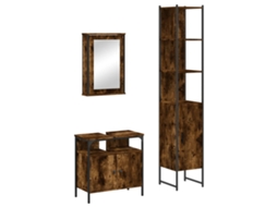 Bathroom Furniture Set, Bathroom Furniture Sets Vidaxl Marrom Madeira Processada (n/a)