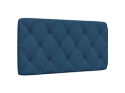 Vidaxl Almofadão De Cabeceira 100 Cm Tecido Azul