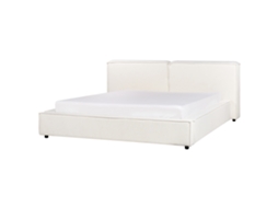 Cama Beliani Linards De Tela Blanco 230x242x94