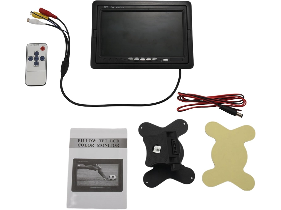 Monitor Colorido Tft Lcd Hd de 7 Polegadas, 12v 24v, para Câmera de Ré de Cftv Veicular. SFUSHOS