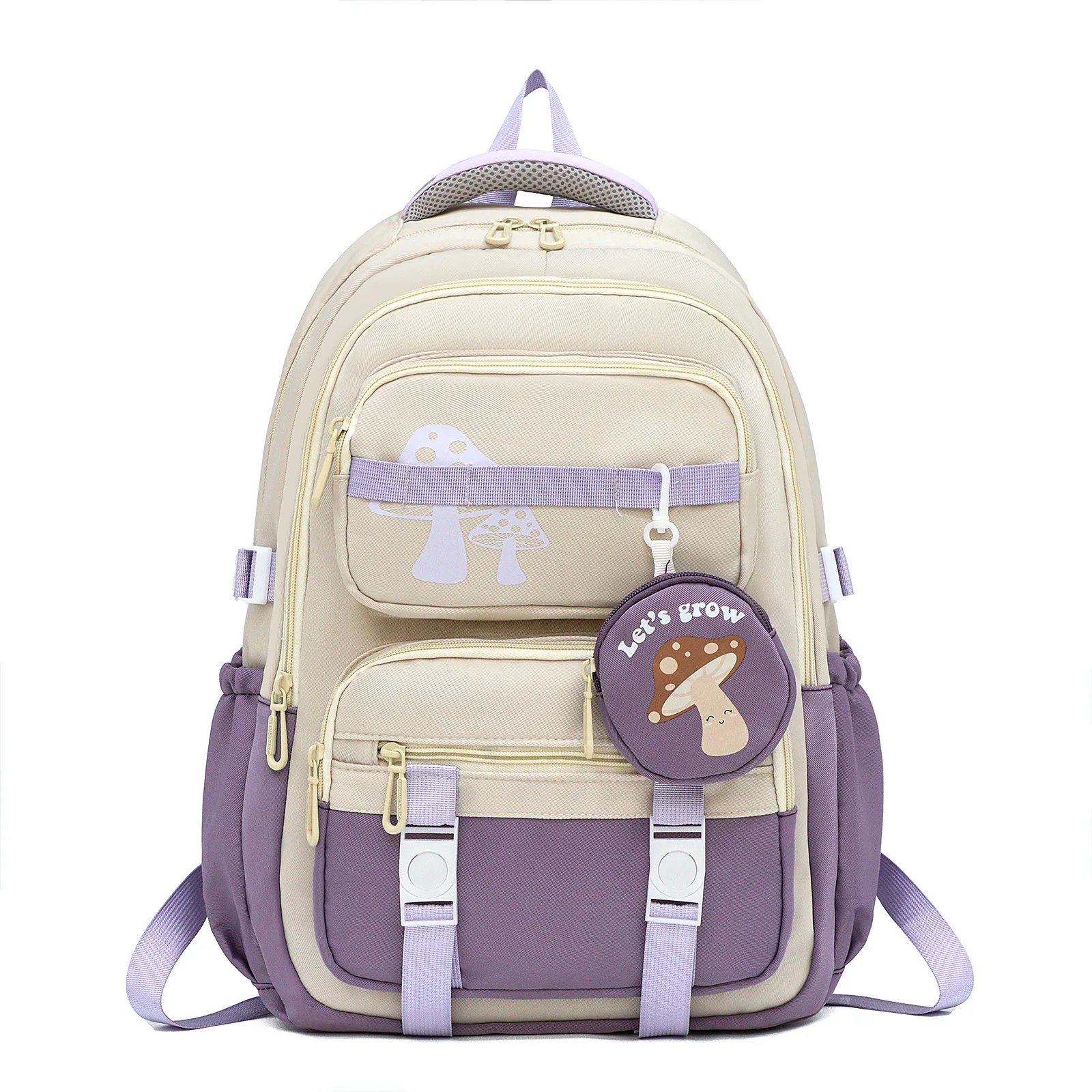 (ys2210-roxo) Nova Mochila Feminina, Estilosa E Com Grande Capacidade, Mochila Escolar Para Adolescentes