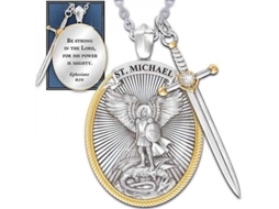 2026-colgante De San Miguel Arcángel Patrono Católico Collar De Alliage Longitud 45cm