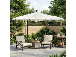 Vidaxl Guarda-sol De Jardim Com Poste De Aço 269x269x235 Cm Branco