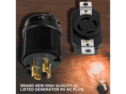Conjunto De Plug E Soquete Nema L14-30 De 4 Pinos Para Gerador E Rv Ac - 30a