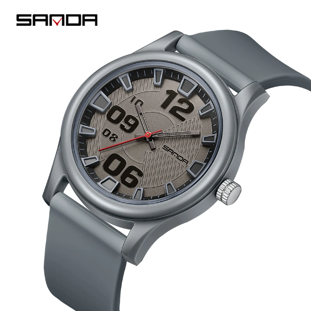 Relógio De Quartzo Infantil (cinza), Elegante E Simples, Luminoso, À Prova D'água, Com Pulseira Em Silicone.