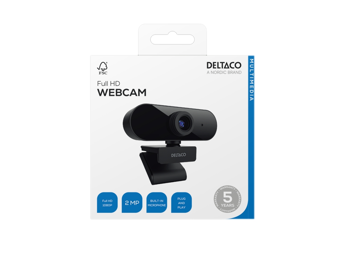 Webcam W 100, 1080p 1920x1080 2mp, Microfone Integrado, Cabo De 2 M Brilvibera