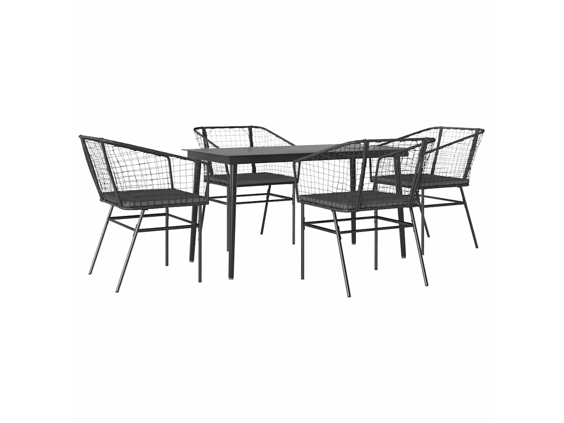 Garden Dining Set, Garden Dining Sets Vidaxl Preto Rattan / Vime (140 X 70 X 74 Cm)